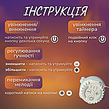 Силіконовий нічник з білим шумом, нічник дитячий на акумуляторі, нічник для немовлят 2 в 1 Hechpro (G2120), фото 4
