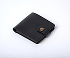 Стильний чоловічий гаманець з натуральної шкіри crazy horse для карт та готівки ручної роботи Gazda чорний, фото 2