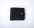 Стильний чоловічий гаманець з натуральної шкіри crazy horse для карт та готівки ручної роботи Gazda чорний, фото 3