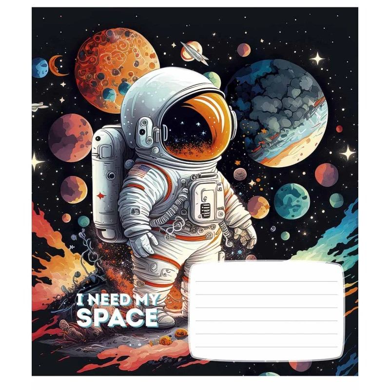 Зошит шкільний в лінію 12 аркушів Star I need my space (5 видів), фото 1