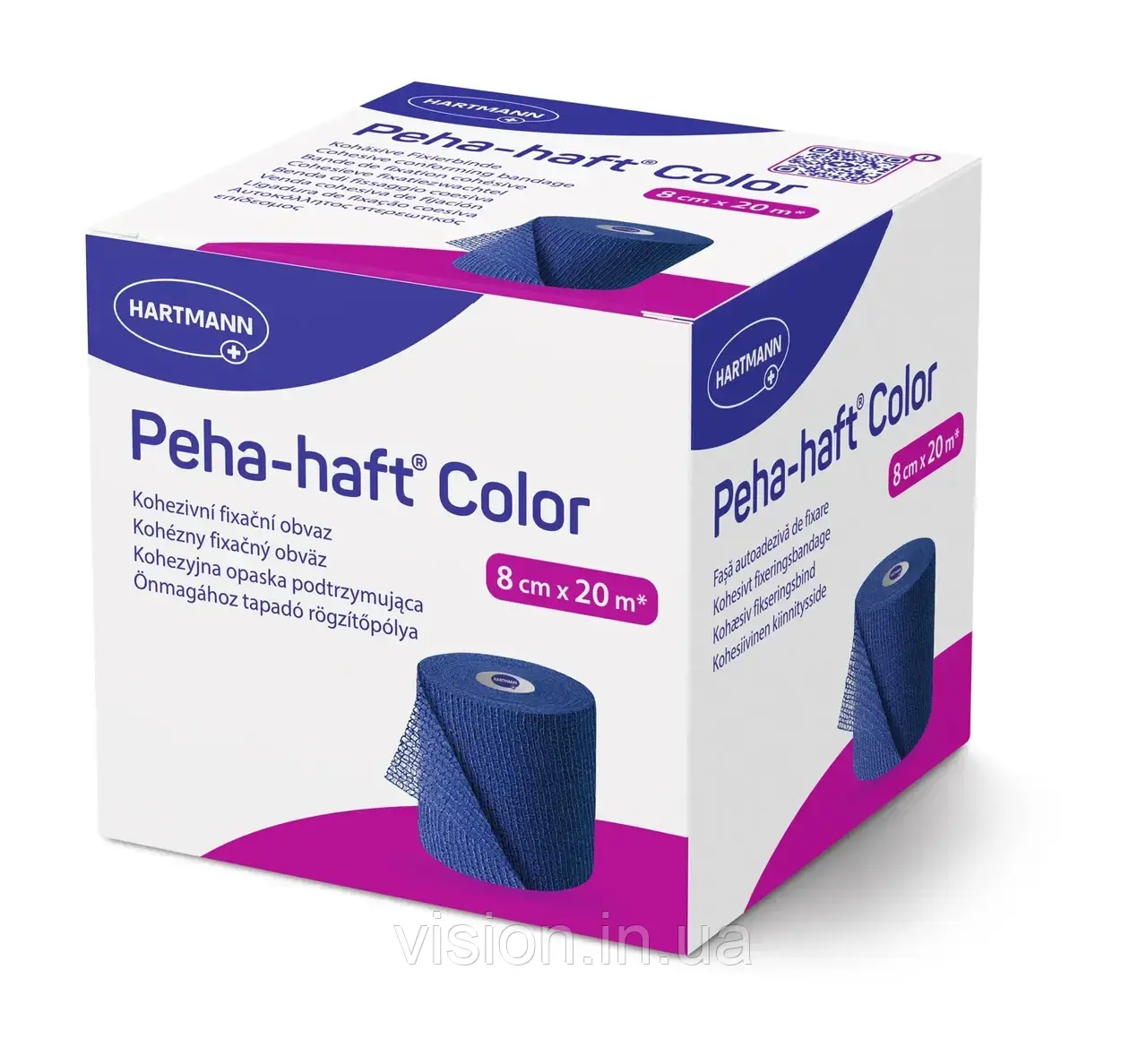 Бинт Peha-haft Color синій 8 см x 20 м 1шт когезивний фіксуючий, фото 1