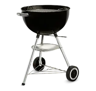 Вугільний гриль - барбекю з хромованими ґратами, кришкою та чашею для золи Weber Classic Kettle 47 см, чорний