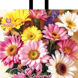 Поліетиленовий пакет із петльовою ручкою 380*340 мм Жовті квіти 10 шт., фото 1