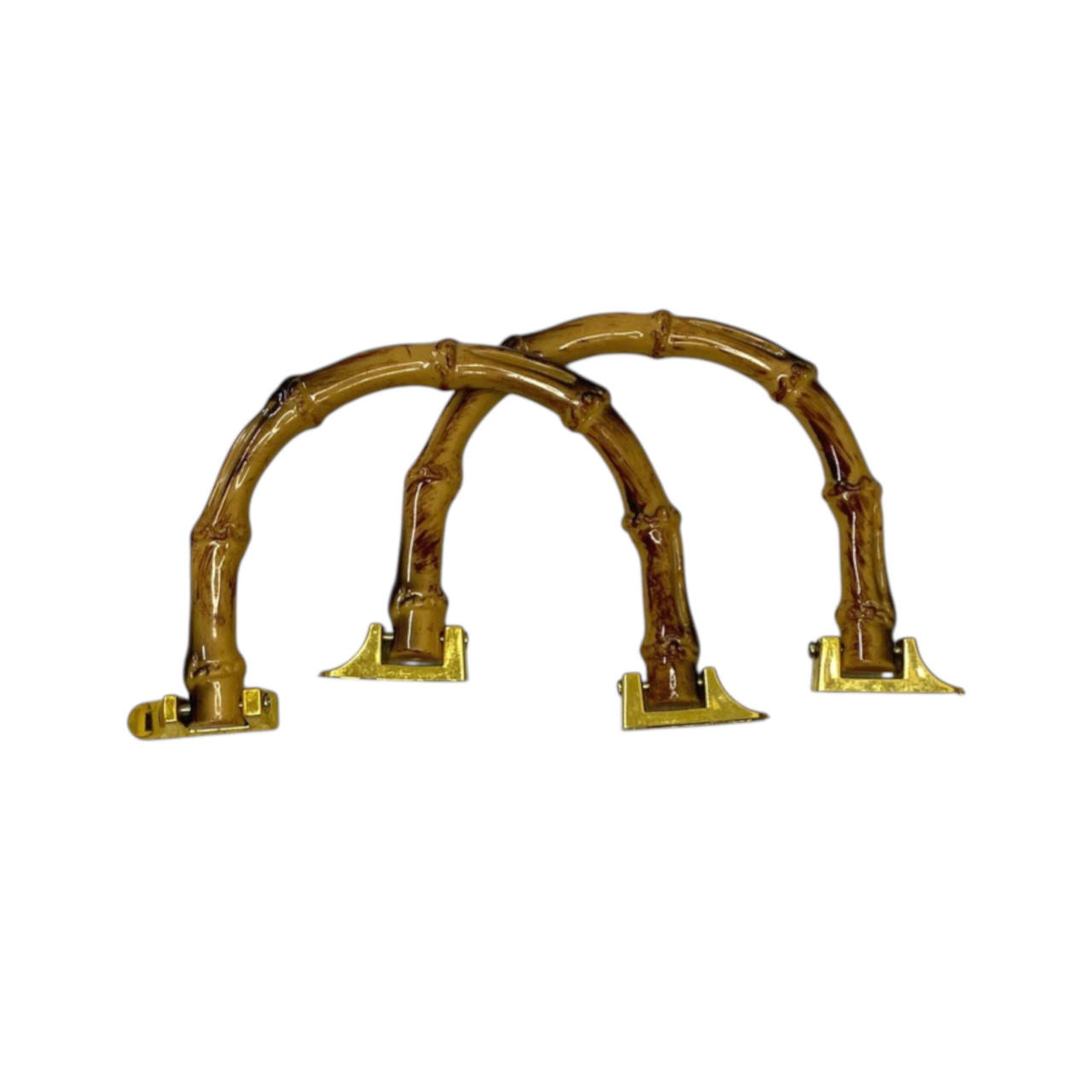 Ручки для сумки акрилові під бамбук пари 10,9 см із тримачами гвинтиках, фото 1