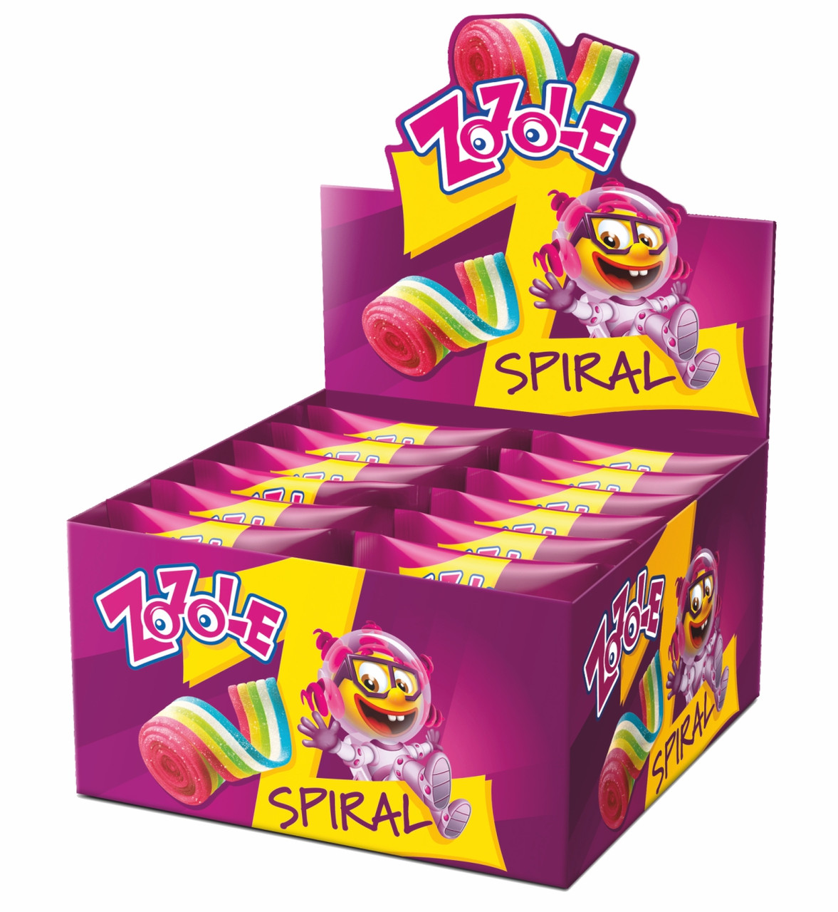 Цукерки желейні ZOZOLE SPIRAL полуниця 19г*24шт ТМ Zozole, фото 1