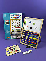 Деревяний дитячий двосторонній мольберт з рахівницею "Вчимося рахувати 2.0" MD 2180-1