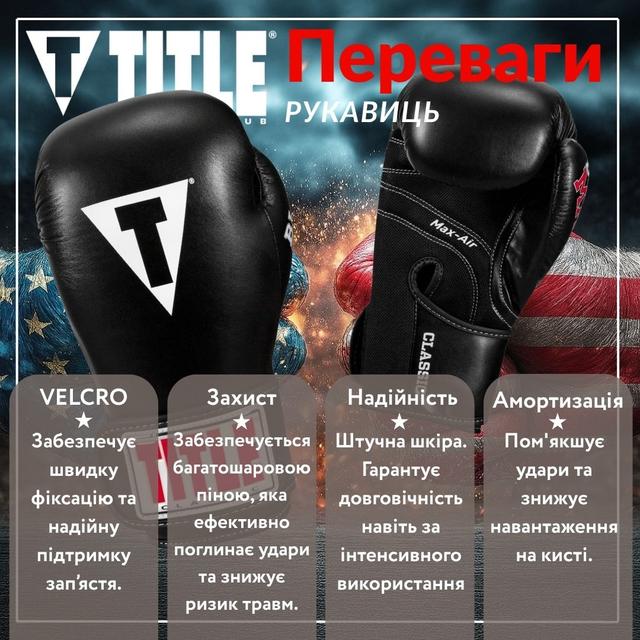 Боксерські рукавиці TITLE Classic Black Max Black 14 oz (бинти 4м. в комплекті) 2 6771696640 w640 h2048 lets win this. 11