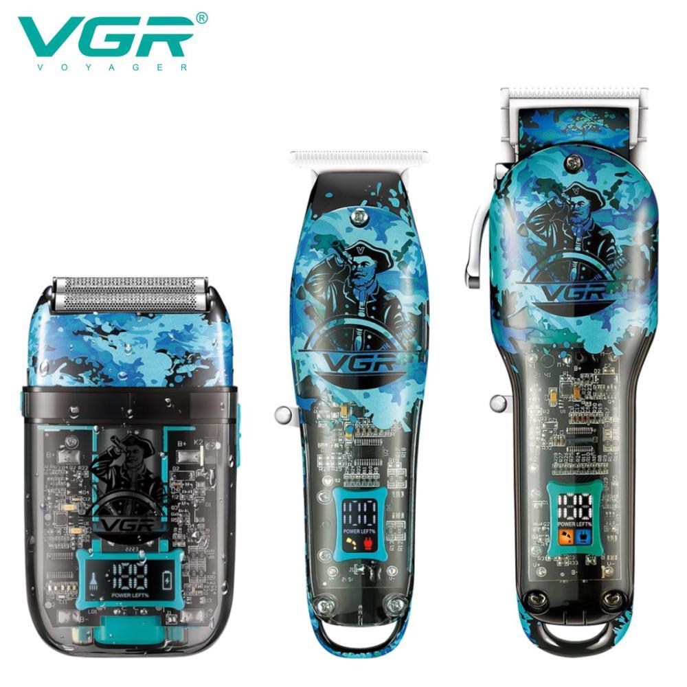 Машинка для стрижки, триммер та шейвер 3 в 1 VGR V-645 з LED дисплеєм, фото 1