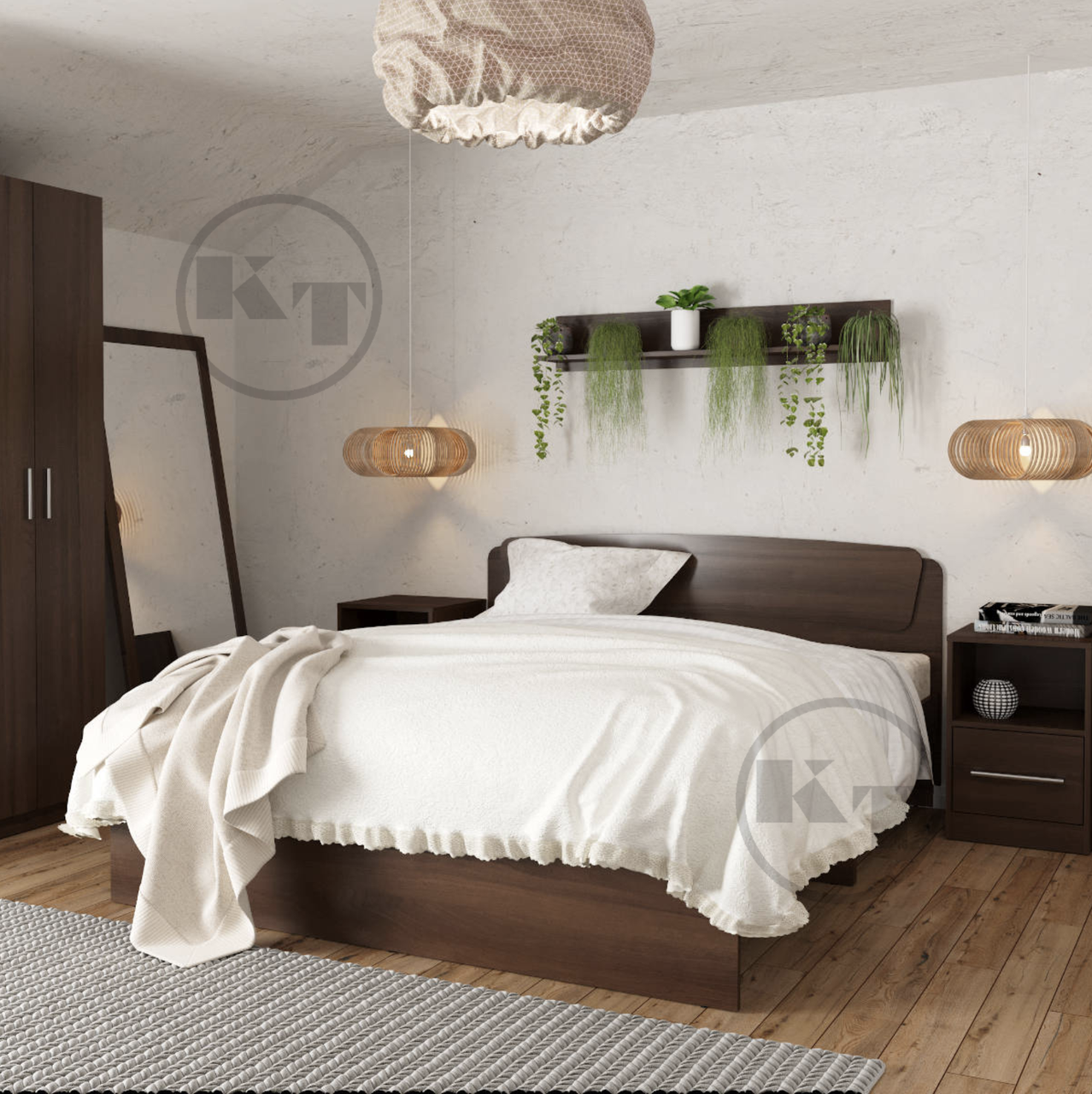 Двоспальне ліжко Спальне місце 160х200 см Компаніт Класика-160, фото 1