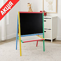 Мольберт дитячий для малювання крейдою та маркером Дерев'яний магнітний Дошка для малювання 48х40 см З крейдою
