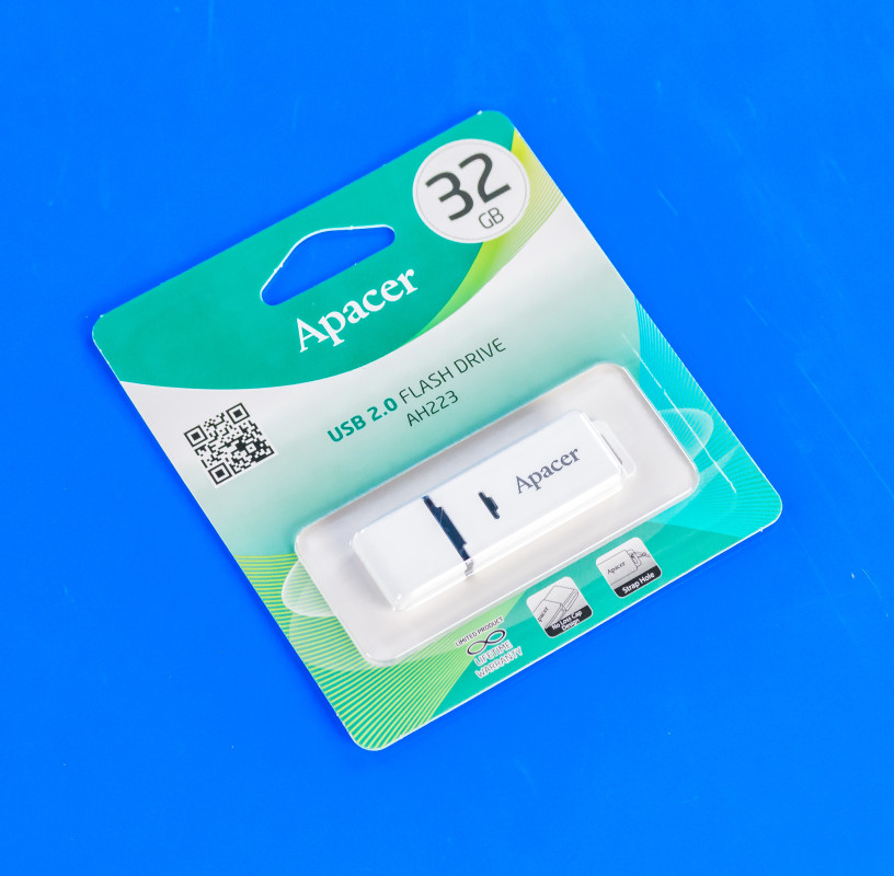 USB флешка 32GB Apacer AH223 Gray USB2.0 (AP32GAH223W-1)