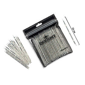 Багаторазові пластикові (апельсинові) палички Дизайнер для кутикули, 10 см., 100 шт./уп., Прозорий з різнокольоровими блискітками