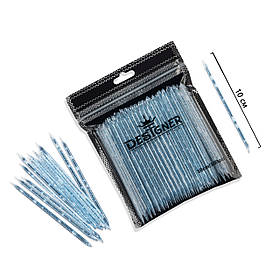 Багаторазові пластикові (апельсинові) палички Дизайнер для кутикули, 10 см., 100 шт./уп., Блакитний