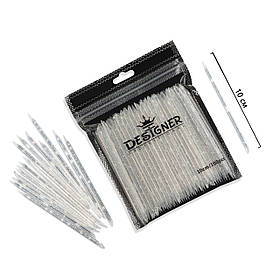 Багаторазові пластикові (апельсинові) палички Дизайнер для кутикули, 10 см., 100 шт./уп., Прозорий