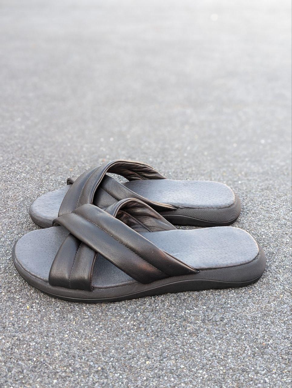 STTOPA Розміри 40-45. Шльопанці великих розмірів шкіряні. 111-4045 Чорні, фото 1