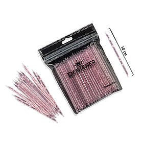 Багаторазові пластикові (апельсинові) палички Дизайнер для кутикули, 10 см., 100 шт./уп., Ніжно-рожевий