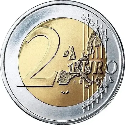 Монета номіналом 2 євро 2005 «400-річчя першого видання роману Мігеля де Сервантеса "Дон Кіхот" Іспанія, фото 2