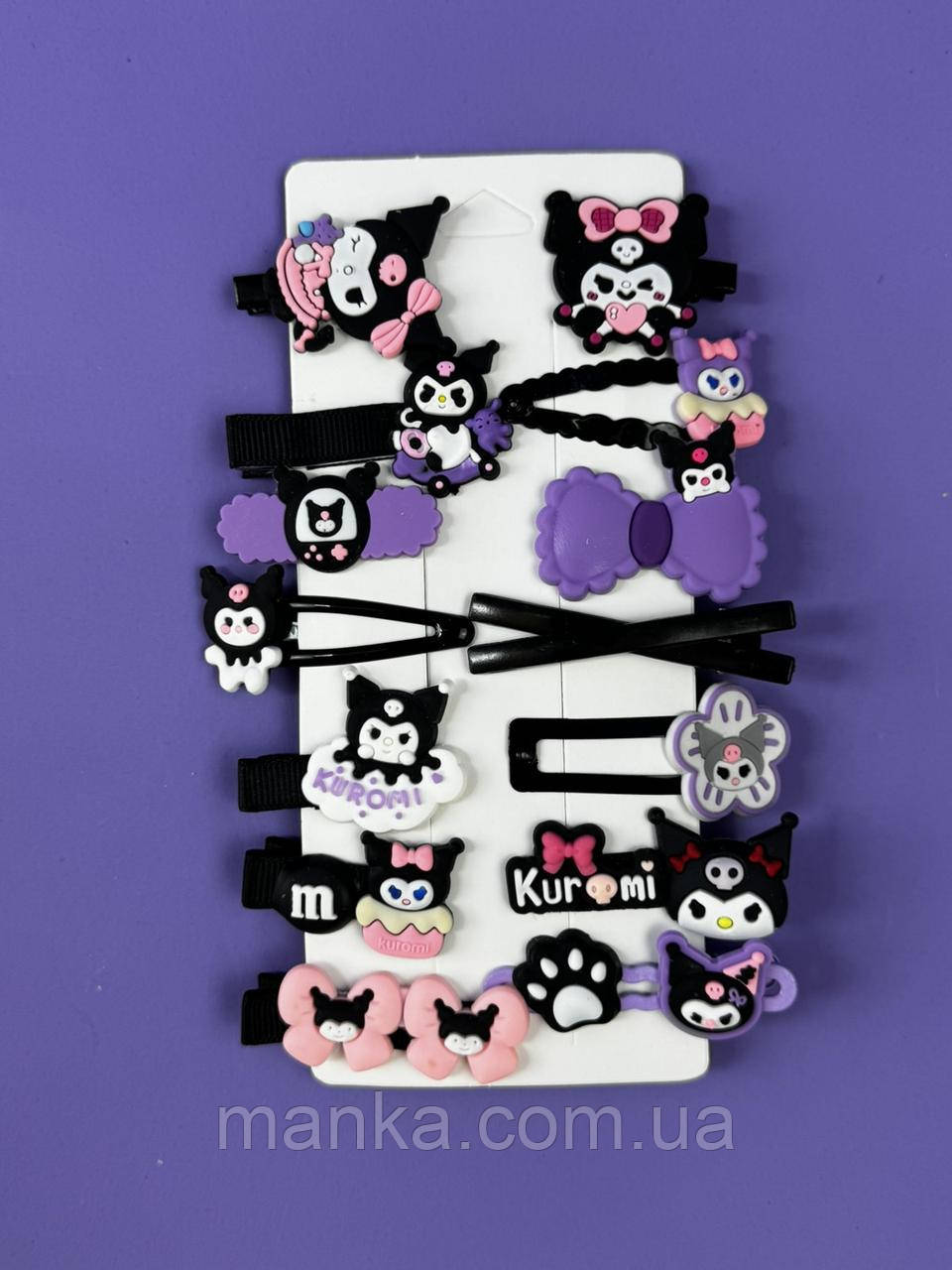 Набір шпильок заколки  для волосся куромі C 73133  для дівчинки   ЦІНА ЗА 1 ЛИСТ, герой, 14 штук, в, фото 1