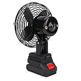 Настільний вентилятор з 2 швидкостями та акумулятором 21V портативний бездротовий для дому та кемпінгу, фото 6