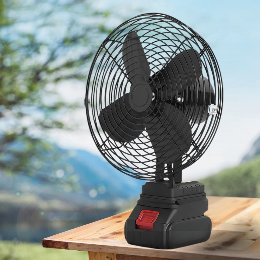 Настільний вентилятор з 2 швидкостями та акумулятором 21V портативний бездротовий для дому та кемпінгу, фото 1