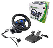 Кермо з педалями 3в1 Vibration Steering wheel педалями газу гальма мультимедійний універсальний джойстик-кермо