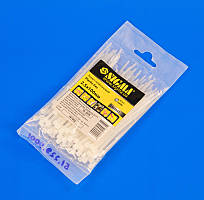 Хомут нейлоновий білий 2,5*100 мм 100 шт Sigma 2501031