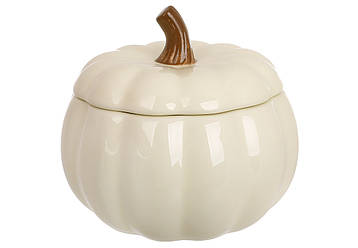 Банка керамічна у формі Гарбуза 1000мл, колір - бежевий