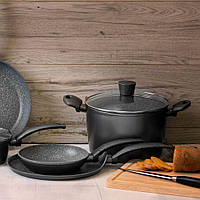 Каструля Loft із кришкою і покриттям Qualum Basic Stone Edition 24 см 4,6 л AMBITION