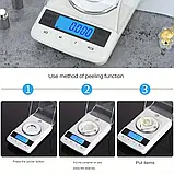 Високоточні цифрові ваги CX-50 / KL-50 50g/0.001g пінцет, гирі, тара, живлення від мережі і батарейок, Китай, фото 6