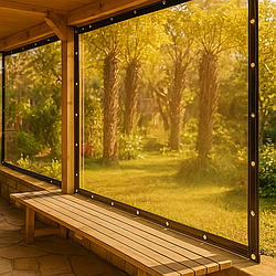 Тонований ПВХ тент для альтанки, тераси, веранди 1,2х2 м, тоноване ПВХ накриття для альтанки -UKMarket-