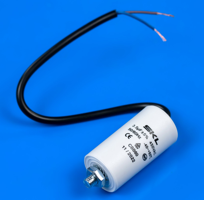Конденсатор для пральної машини 3,5 Mf 450V з дротом SKL