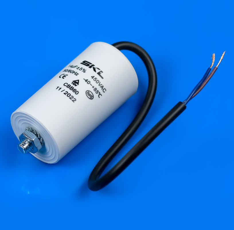 Конденсатор 14 мкФ 450 В для пральної машини з дротом SKL