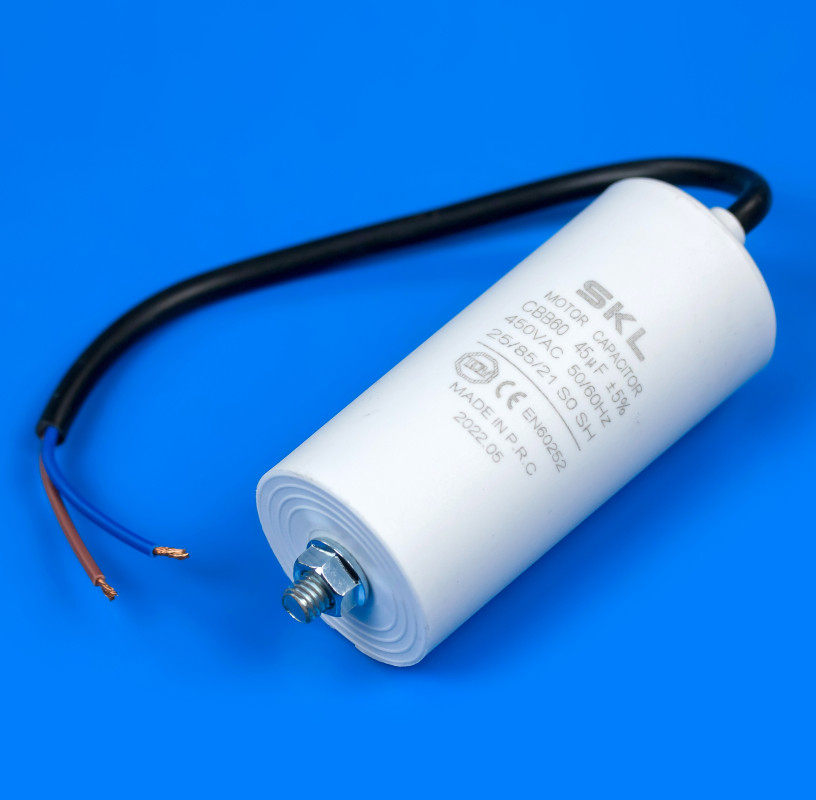 Конденсатор для пральної машини 45 мкФ 450 В з дротом SKL