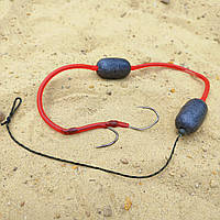 🇺🇦 Готовый поводок на лидкоре «Catfish-2» для ловли сома (Tube red) 🇺🇦