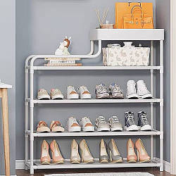 Полиця для взуття на 5 полиць, 78,5х21х54см, CLOTHES RACK, Біла / Підлогова взуттєва полиця / Стійка для взуття