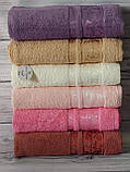 Рушники махрові для обличчя 50 на 90 см Sweet Dreams Туреччина в кольорах 6 шт в упаковці, фото 3