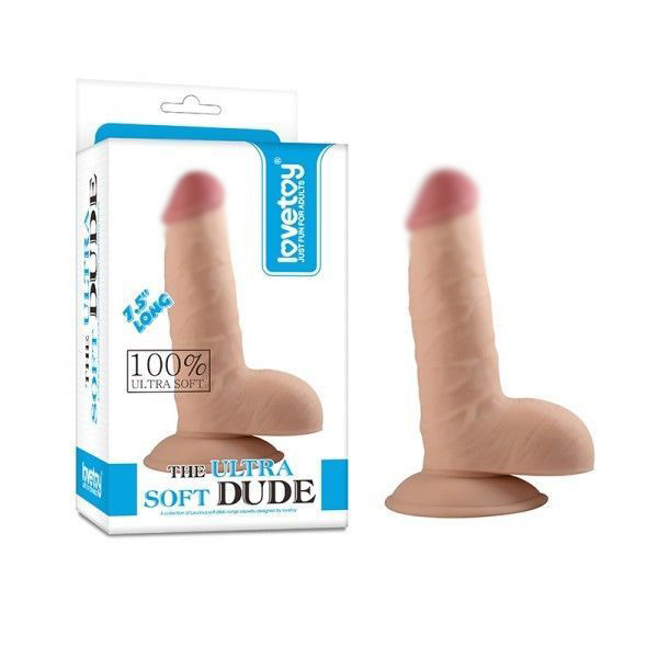 Фалоїмітатор реалістик, дилдо Lovetoy Ultra Soft Dude 7.5 дюймів, фото 1