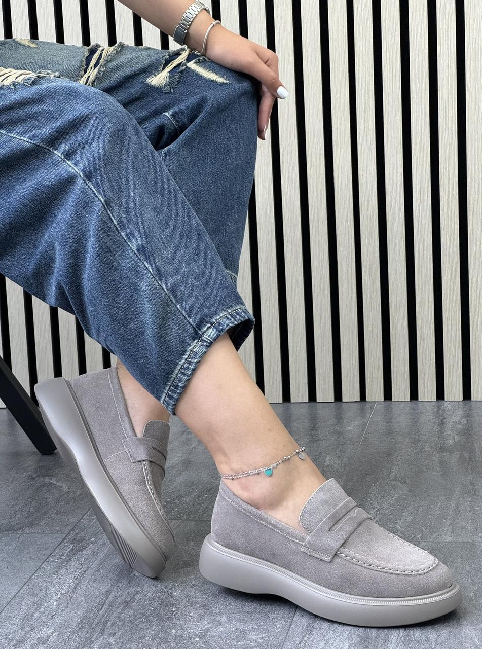 Туфлі лофери " ШКІРА " жіночі 6 пар у ящику сірого кольору 37-41, фото 1