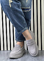 Туфлі лофери " ШКІРА " жіночі 6 пар у ящику сірого кольору 37-41, фото 2