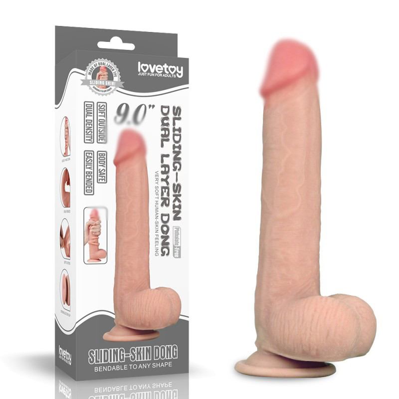 Фалоїмітатор, імітатор фаллоса Lovetoy Sliding Skin 9 дюймів, фото 1