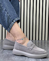 Туфлі лофери " ШКІРА " жіночі 6 пар у ящику сірого кольору 37-41, фото 3