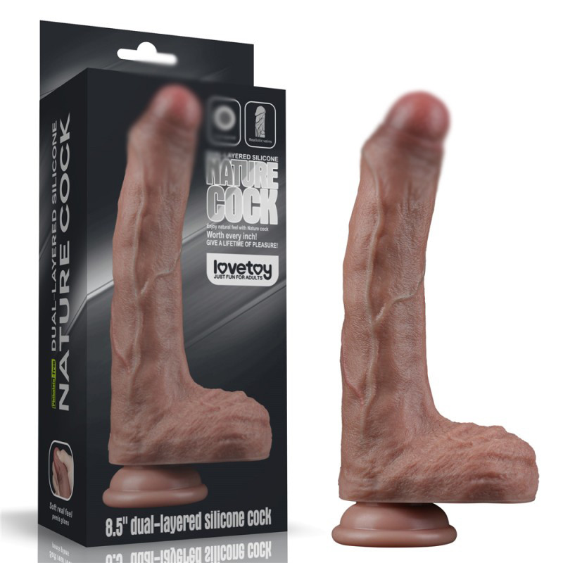 Ділдо, імітатор пеніса Lovetoy Dual Layered Silicone Cock 8.5 дюймів з венами, фото 1