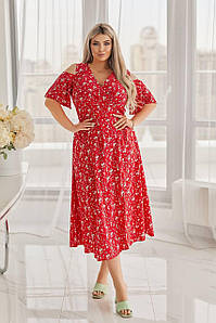 Сукня " Венера " червона великого розміру батал Розміри: 48-50, 52-54, 56-58