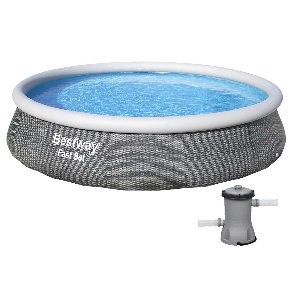 Надувний басейн Bestway 57376 (396x84 см) з картриджним фільтром, фото 1