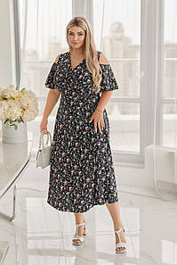 Сукня " Венера " чорний великого розміру батал Розміри: 48-50, 52-54, 56-58