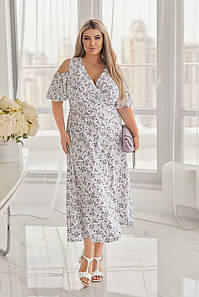 Сукня " Венера " біла великого розміру батал Розміри: 48-50, 52-54, 56-58