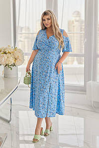 Сукня " Венера " блакитний великого розміру батал Розміри: 48-50, 52-54, 56-58