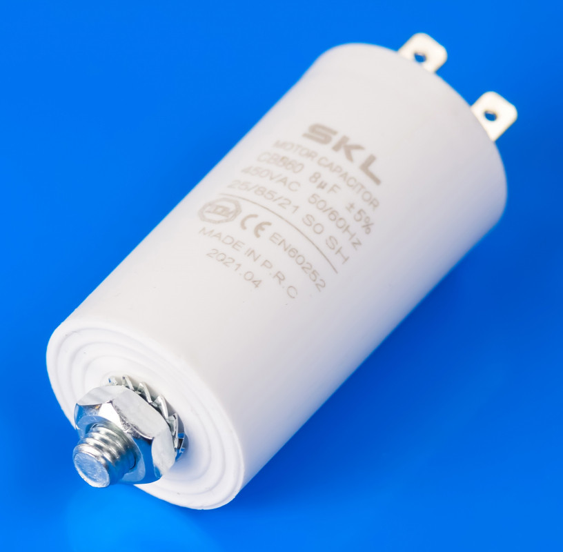 Конденсатор 8 мкФ 450 В для пральних машин SKL