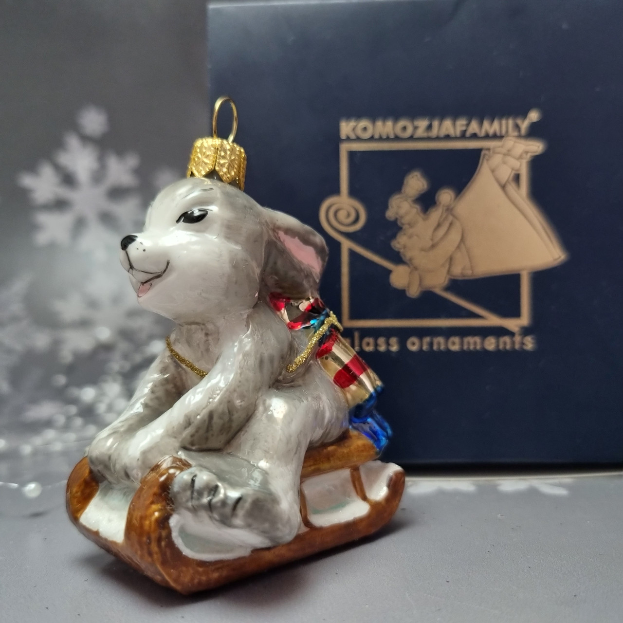 Скляна ялинкова іграшка Заєць Komozja Family