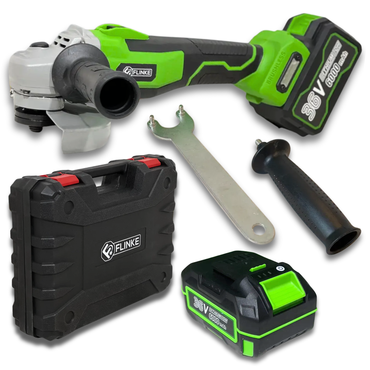 Безщіткова болгарка FLINKERTEK ФАШ 125LI BL (+2 акумулятора 36В), фото 1